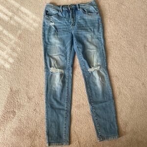 KanCan Distressed Medium Wash Denim Jean, size 10 x 30” inseam